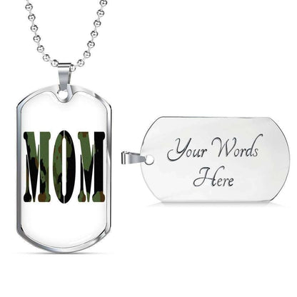 Mom Dog Tag Custom Picture Mother’S Day Gift, Military Moms Dog Tag Military Chain Necklace For Army Mom Gifts for Mother (Mom) Rakva