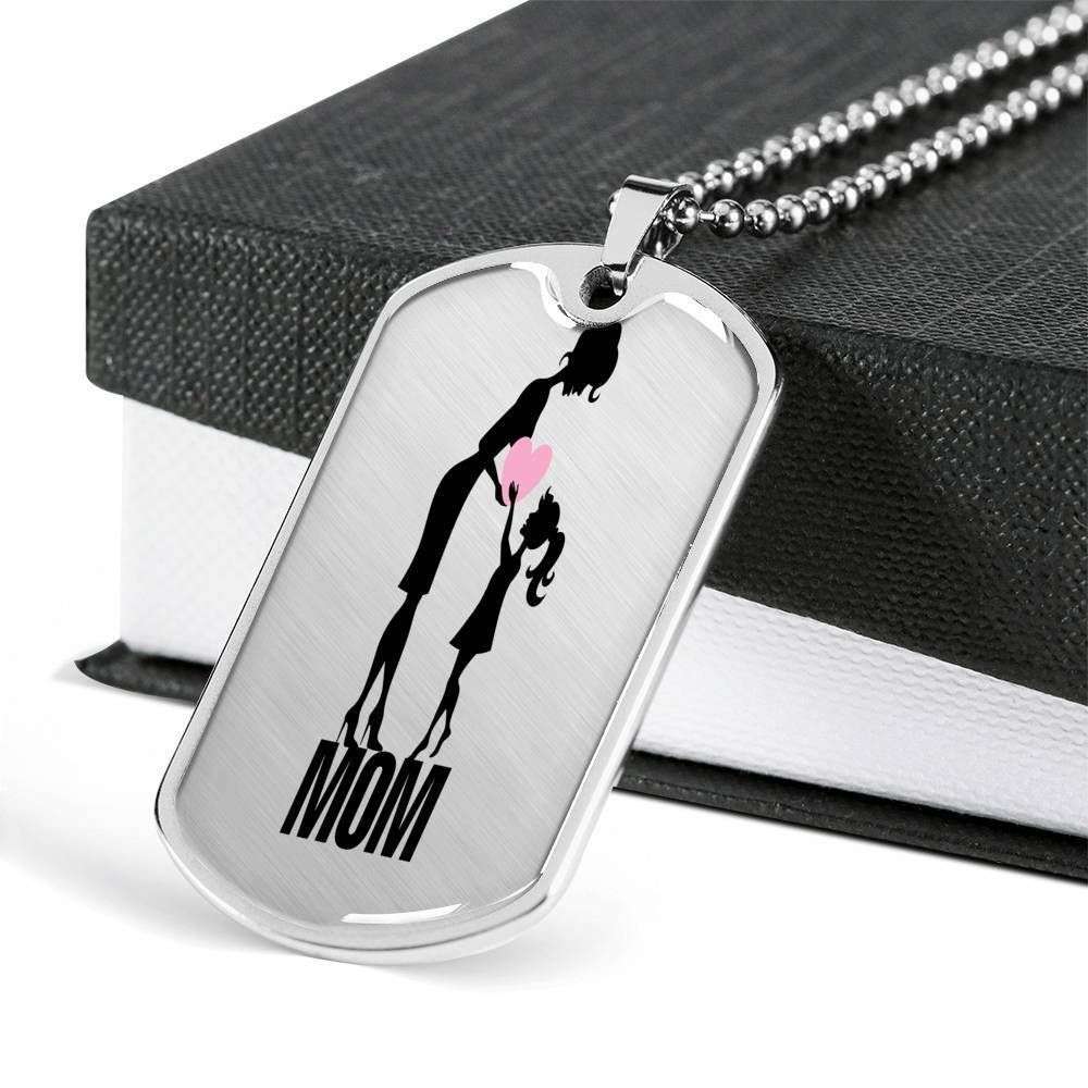 Mom Dog Tag Custom Picture Mother’S Day Gift, Mom Lover Dog Tag Military Chain Necklace For Mom Gifts for Mother (Mom) Rakva