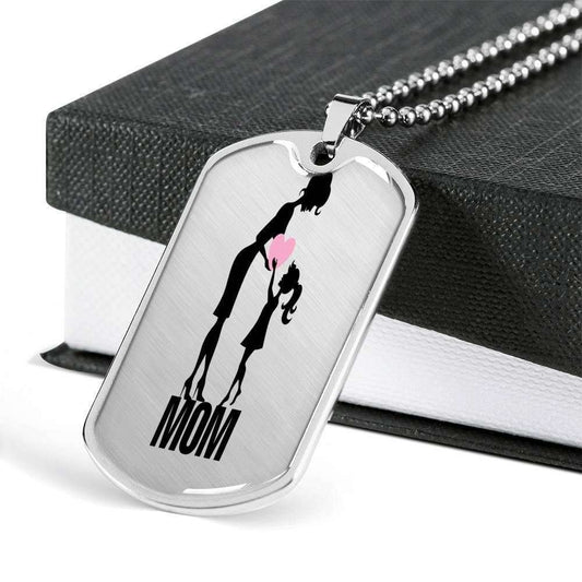 Mom Dog Tag Custom Picture Mother’S Day Gift, Mom Lover Dog Tag Military Chain Necklace For Mom Gifts for Mother (Mom) Rakva