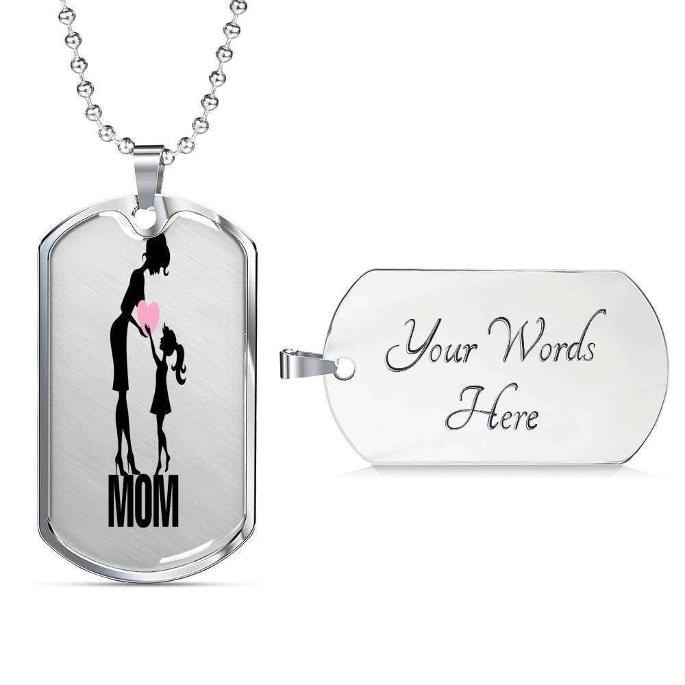 Mom Dog Tag Custom Picture Mother’S Day Gift, Mom Lover Dog Tag Military Chain Necklace For Mom Gifts for Mother (Mom) Rakva