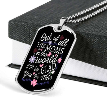 Mom Dog Tag Custom Picture Mother’S Day Gift, Out Of All The Moms In The World Dog Tag Military Chain Necklace For Women Gifts for Mother (Mom) Rakva