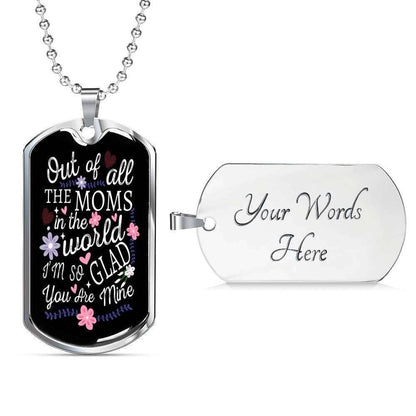 Mom Dog Tag Custom Picture Mother’S Day Gift, Out Of All The Moms In The World Dog Tag Military Chain Necklace For Women Gifts for Mother (Mom) Rakva