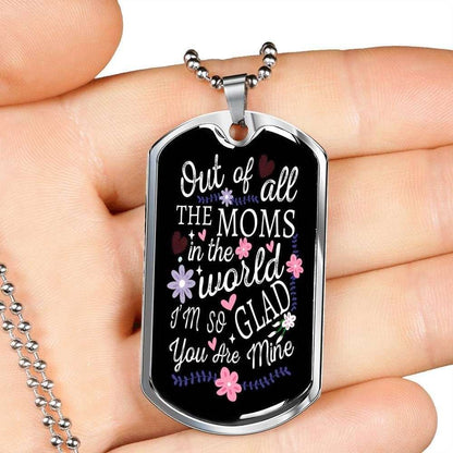 Mom Dog Tag Custom Picture Mother’S Day Gift, Out Of All The Moms In The World Dog Tag Military Chain Necklace For Women Gifts for Mother (Mom) Rakva