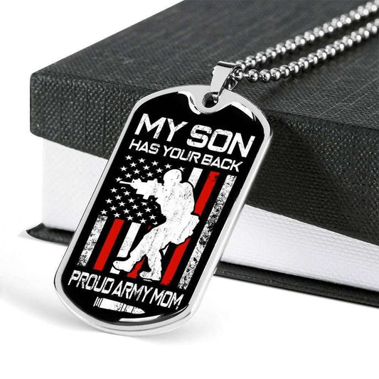 Mom Dog Tag Custom Picture Mother’S Day Gift, Proud Army Mom Dog Tag Military Chain Necklace Gift For Men Gifts for Mother (Mom) Rakva