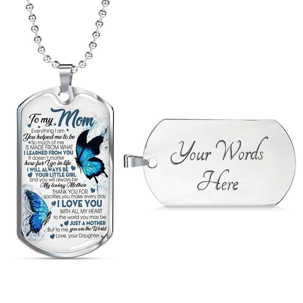 Mom Dog Tag Custom Picture Mother’S Day Gift, To My Mom I Love You With All My Heart Dog Tag Military Chain Necklace Gifts for Mother (Mom) Rakva