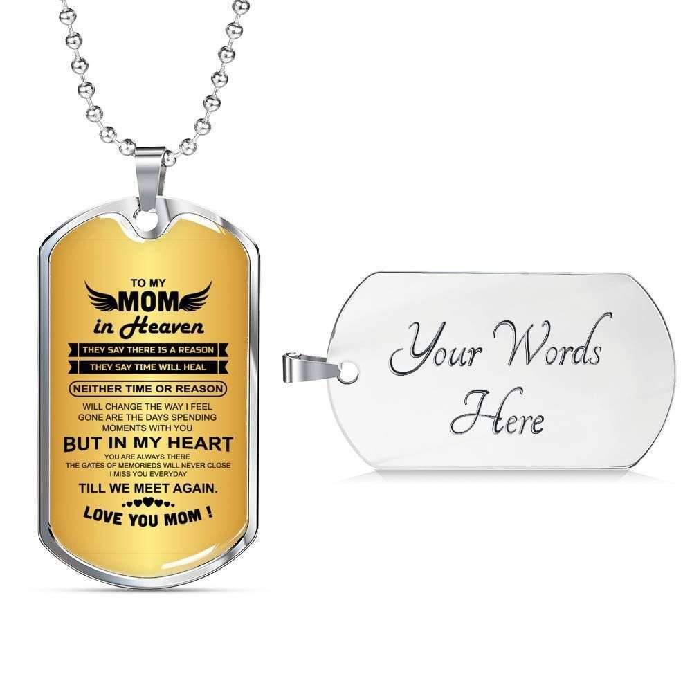 Mom Dog Tag Custom Picture Mother’S Day Gift, To My Mom In Heaven I Miss You Everyday Dog Tag Military Chain Necklace For Mom Gifts for Mother (Mom) Rakva