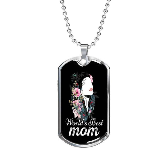 Mom Dog Tag Custom Picture Mother’S Day Gift, World’S Best Mom Dog Tag Military Chain Necklace Mother’S Day For Mom Gifts for Mother (Mom) Rakva