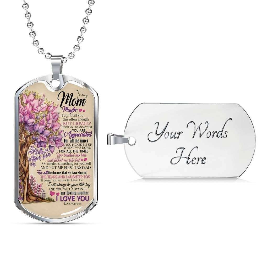Mom Dog Tag Custom Picture Mother’S Day Gift, You Will Always Be My Loving Mother Dog Tag Military Chain Necklace For Mom Gifts for Mother (Mom) Rakva