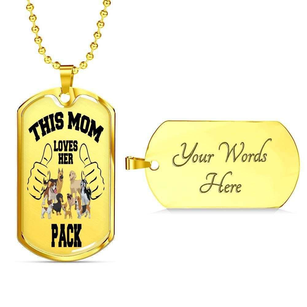 Mom Dog Tag, Custom Picture This Mom Loves Her Pack Dog Tag Military Chain Necklace For Mom Dog Tag Rakva