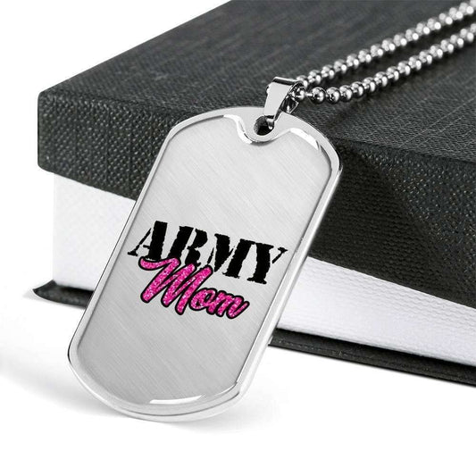 Mom Dog Tag Mother’S Day Gift, Meaningful Gift For Army Mom Dog Tag Military Chain Necklace Mother's Day Rakva