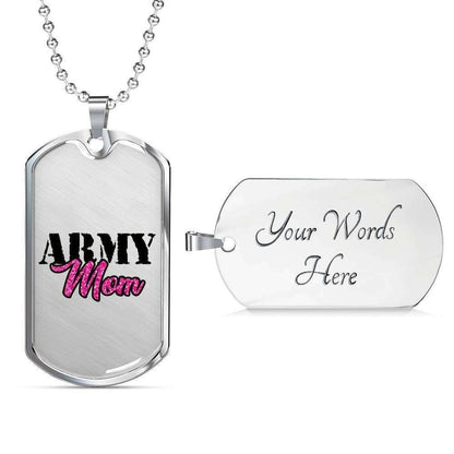 Mom Dog Tag Mother’S Day Gift, Meaningful Gift For Army Mom Dog Tag Military Chain Necklace Mother's Day Rakva