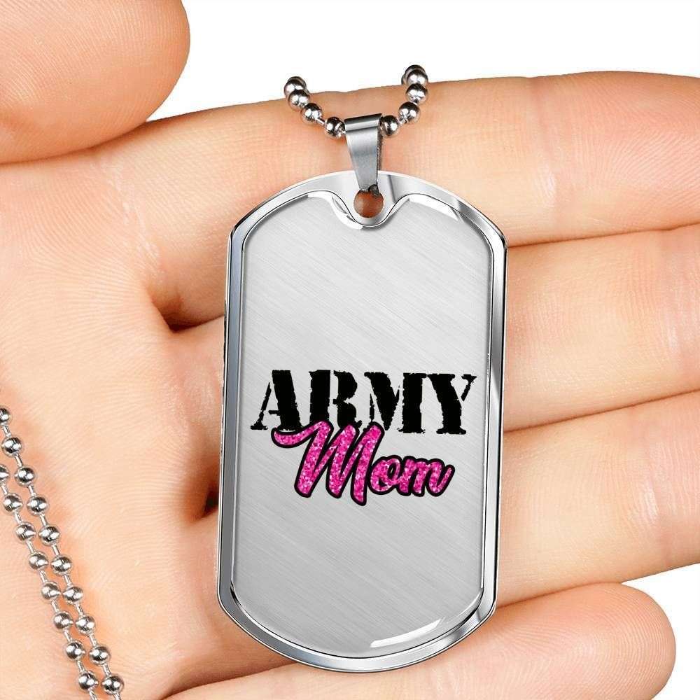 Mom Dog Tag Mother’S Day Gift, Meaningful Gift For Army Mom Dog Tag Military Chain Necklace Mother's Day Rakva