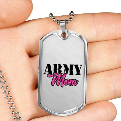 Mom Dog Tag Mother’S Day Gift, Meaningful Gift For Army Mom Dog Tag Military Chain Necklace Mother's Day Rakva