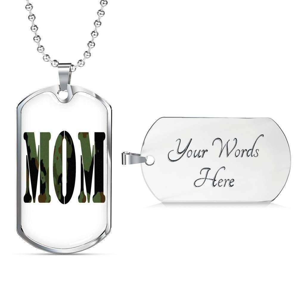 Mom Dog Tag Mother’S Day Gift, Military Moms Dog Tag Military Chain Necklace For Army Mom Gifts for Mother (Mom) Rakva