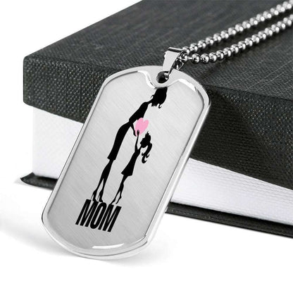 Mom Dog Tag Mother’S Day Gift, Mom Lover Dog Tag Military Chain Necklace For Mom Gifts for Mother (Mom) Rakva