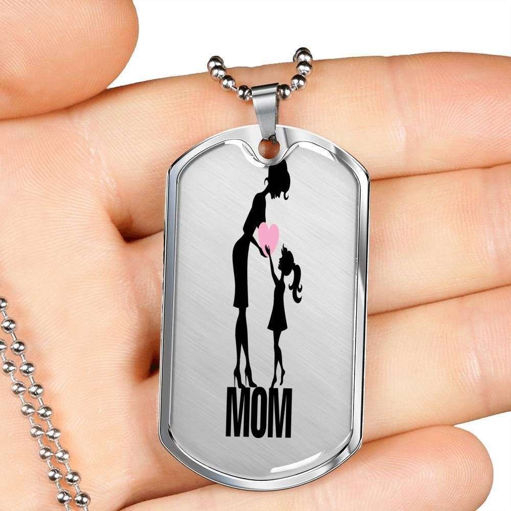 Mom Dog Tag Mother’S Day Gift, Mom Lover Dog Tag Military Chain Necklace For Mom Gifts for Mother (Mom) Rakva