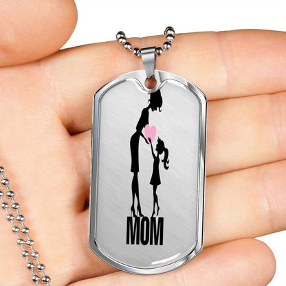 Mom Dog Tag Mother’S Day Gift, Mom Lover Dog Tag Military Chain Necklace For Mom Gifts for Mother (Mom) Rakva