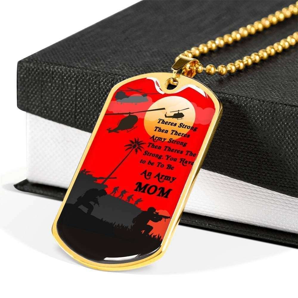 Mom Dog Tag Mother’S Day Gift, Perfect Gift Dog Tag Military Chain Necklace For Soldier Mother Gifts for Mother (Mom) Rakva