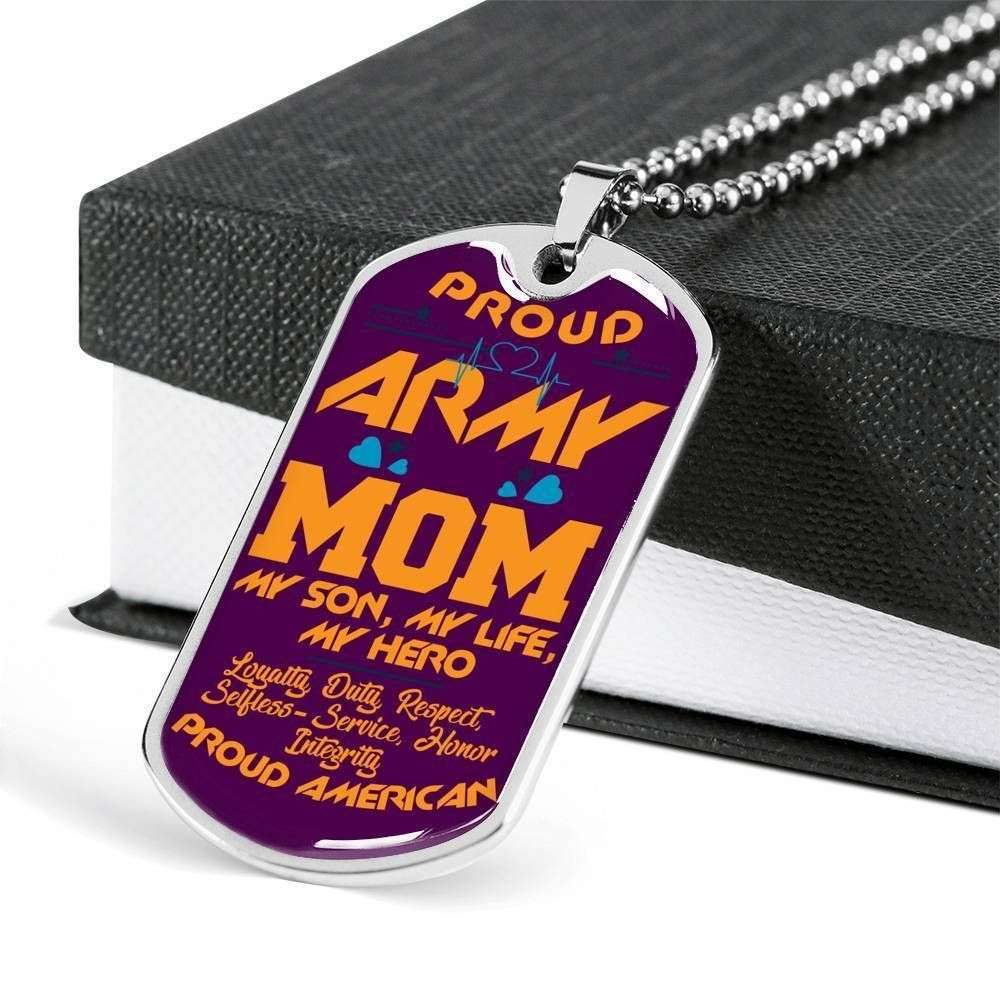 Mom Dog Tag Mother’S Day Gift, Proud Army Mom Dog Tag Military Chain Necklace Gift For Men Gifts for Mother (Mom) Rakva