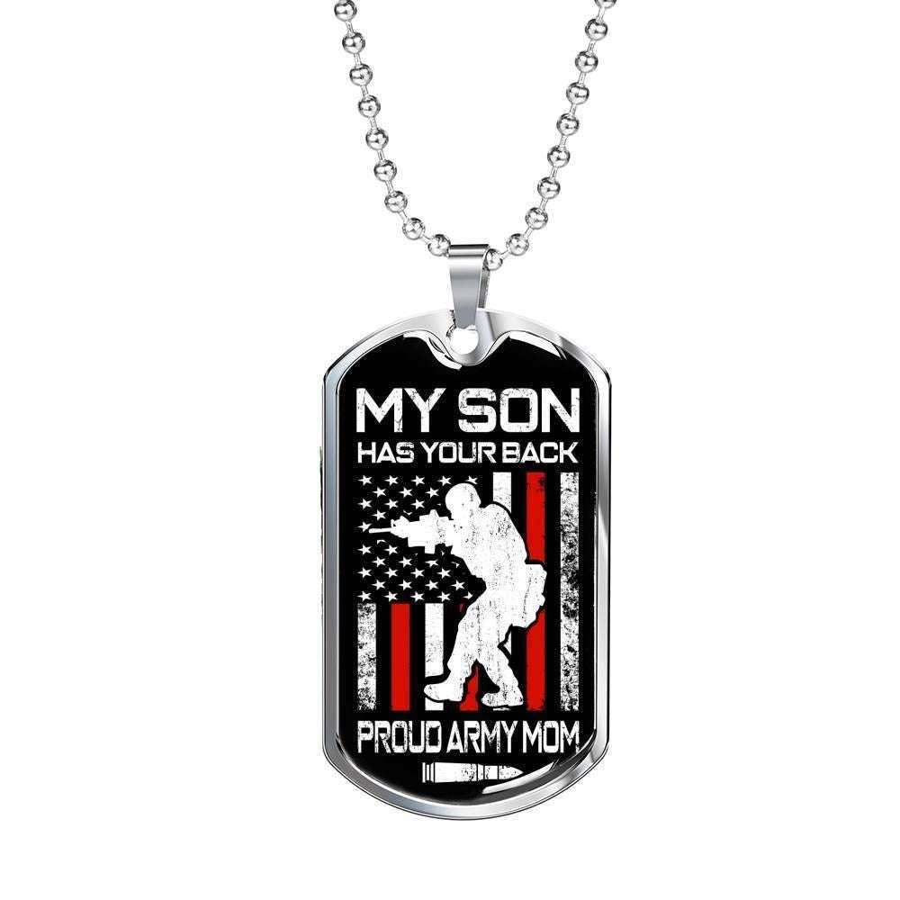 Mom Dog Tag Mother’S Day Gift, Proud Army Mom Dog Tag Military Chain Necklace Gift For Men Gifts for Mother (Mom) Rakva