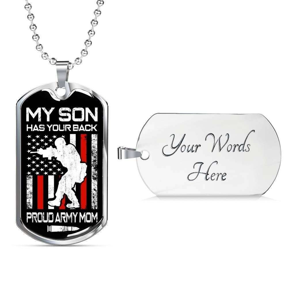 Mom Dog Tag Mother’S Day Gift, Proud Army Mom Dog Tag Military Chain Necklace Gift For Men Gifts for Mother (Mom) Rakva