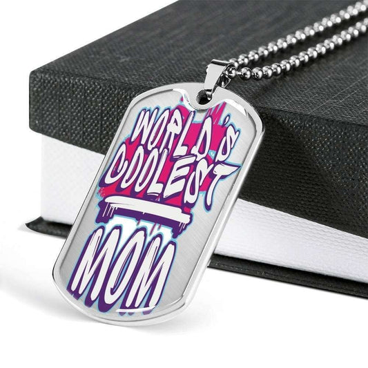 Mom Dog Tag Mother’S Day Gift, World’S Doolest Mom Dog Tag Military Chain Necklace For Men Gifts for Mother (Mom) Rakva