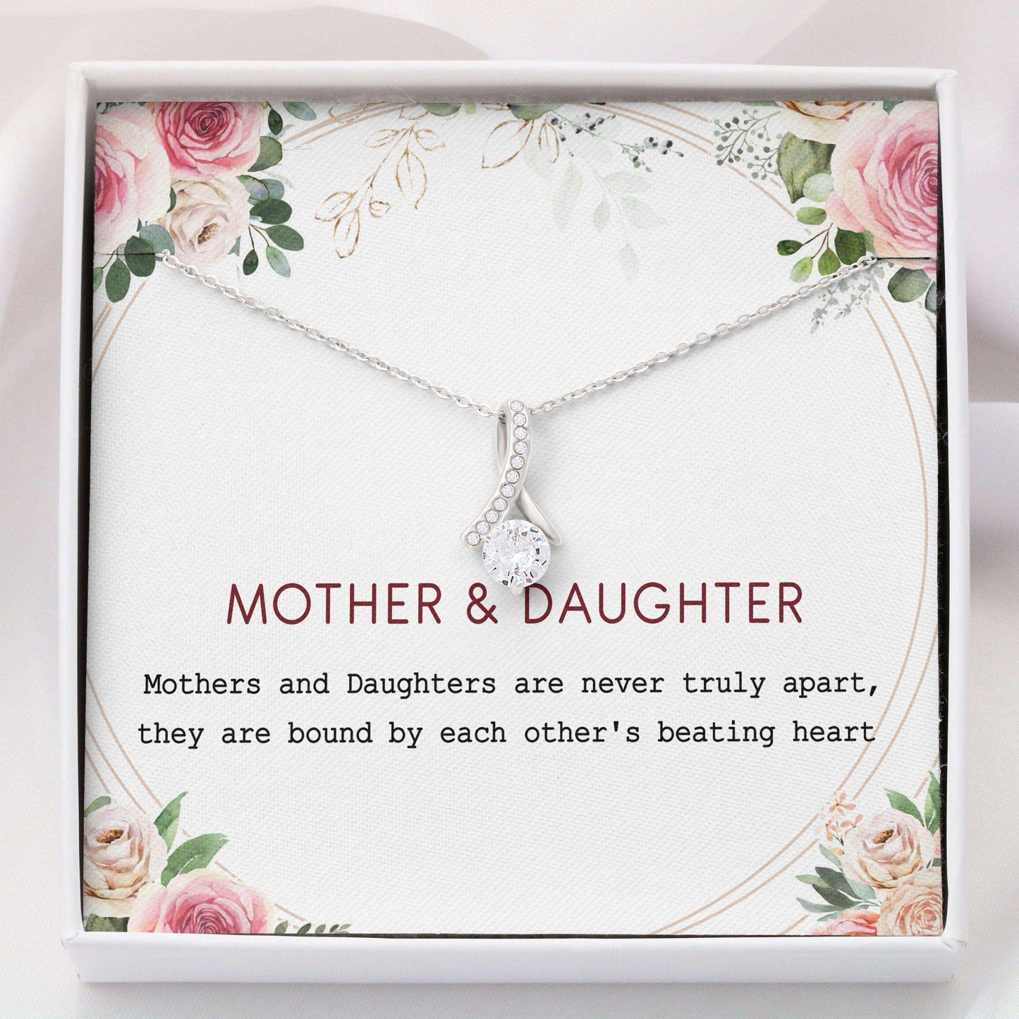 Mom Necklace, Daughter Necklace, Mother Daughter Gift With Box Message Card “ Gift For Daughter, Gift For Mom V5 Dughter's Day Rakva
