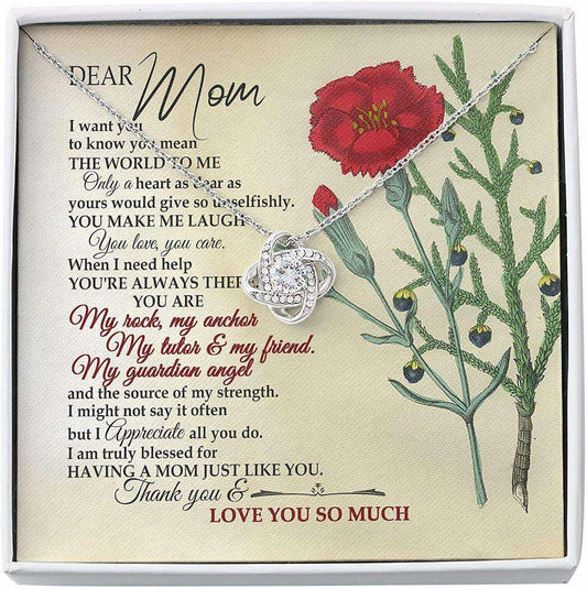 Mom Necklace, Dear Mom Necklace Gratitude Gift For Mom My Guardian Angel Gifts for Mother (Mom) Rakva