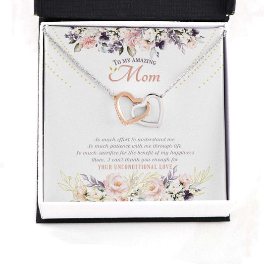 Mom Necklace, Elegant Gift For My Amazing Mom On Mother’S Day With Watercolor Flowers, Leaf Necklace Gifts for Mother (Mom) Rakva