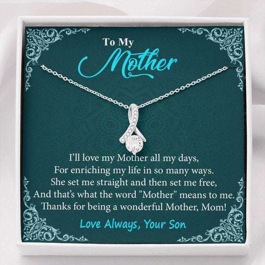 Mom Necklace, Gift For Mom Love My Mother All My Days Alluring Beauty Necklace Gifts for Mother (Mom) Rakva