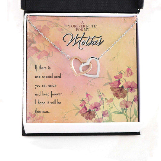 Mom Necklace, Gift For Mother’S Day A Forever Note For My Mother, Vintage Message Card Hearts Necklace Gifts for Mother (Mom) Rakva