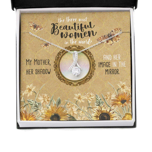 Mom Necklace, Gift For Mother’S Day Most Beautiful Women, Vintage Message Card Beauty Necklace Gifts for Mother (Mom) Rakva