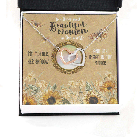 Mom Necklace, Gift For Mother’S Day Most Beautiful Women, Vintage Message Card Hearts Necklace Gifts for Mother (Mom) Rakva