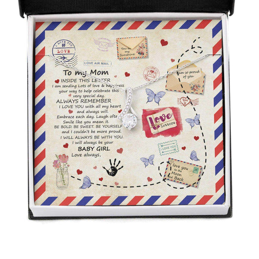 Mom Necklace, Gift For Mother’S Day Sending Love And Happiness, Vintage Message Card Beauty Necklace Gifts for Mother (Mom) Rakva