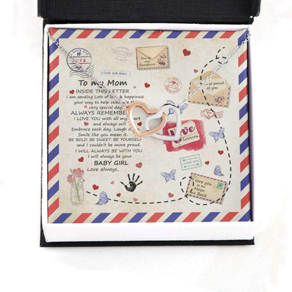 Mom Necklace, Gift For Mother’S Day Sending Love And Happiness, Vintage Message Card Hearts Necklace Gifts for Mother (Mom) Rakva