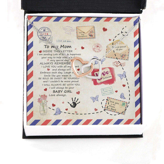 Mom Necklace, Gift For Mother’S Day Sending Love And Happiness, Vintage Message Card Hearts Necklace Gifts for Mother (Mom) Rakva