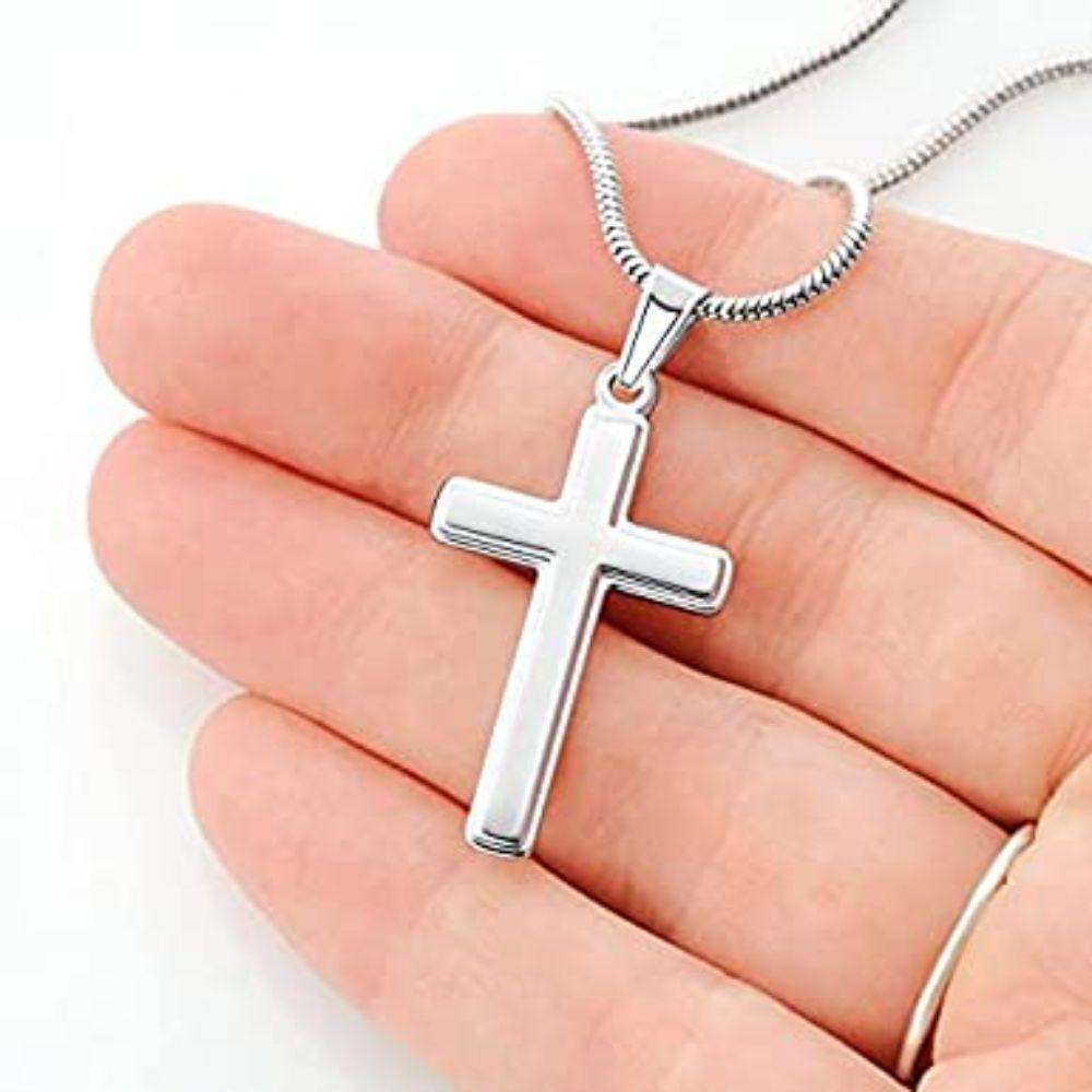 Mom Necklace, Gift For Mother’S Day Thanks For Giving Me Life, Vintage Message Card Cross Necklace Gifts for Mother (Mom) Rakva