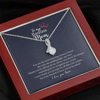Mom Necklace, Gifts For Mom, To My Badass Mom From Daughter/ Son Gifts For Daughter Rakva