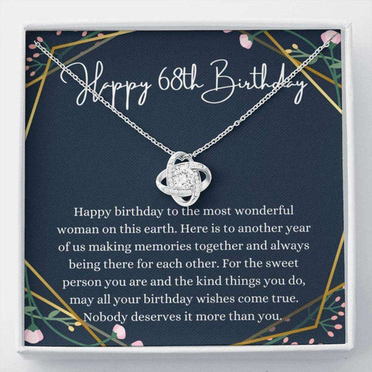 Mom Necklace, Grandmother Necklace, Happy 68Th Birthday Necklace, Gift For 68Th Birthday, 68 Years Old Birthday Woman For Karwa Chauth Rakva