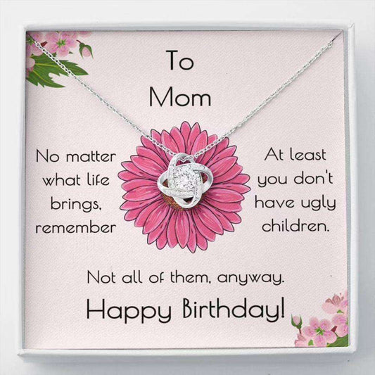 Mom Necklace, Happy Birthday Necklace Gift For Mom “ I Love You “ Not Ugly! Gifts for Mother (Mom) Rakva