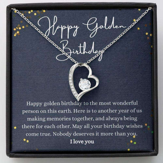 Mom Necklace, Happy Golden Birthday Necklace Gift, Golden Birthday, Special Gift For Golden For Karwa Chauth Rakva