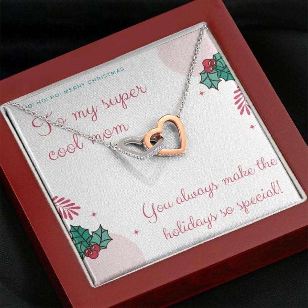 Mom Necklace, Happy Holidays To My Cool Mom Beauty Necklace Gifts for Mother (Mom) Rakva