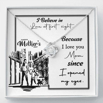 Mom Necklace, Happy Mother’S Day Necklace, Mom Gift, I Believe In Love At First Sight Gifts for Mother (Mom) Rakva