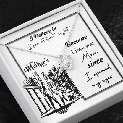 Mom Necklace, Happy Mother’S Day Necklace, Mom Gift, I Believe In Love At First Sight Gifts for Mother (Mom) Rakva