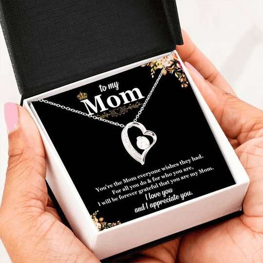 Mom Necklace, I Appreciate You Forever Love Necklace Gift For Mom Gifts for Mother (Mom) Rakva