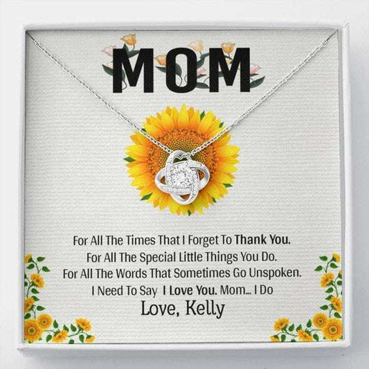 Mom Necklace, I Need To Say I Love You Gift For Mom Custom Name Love Knot Necklace Gifts for Mother (Mom) Rakva