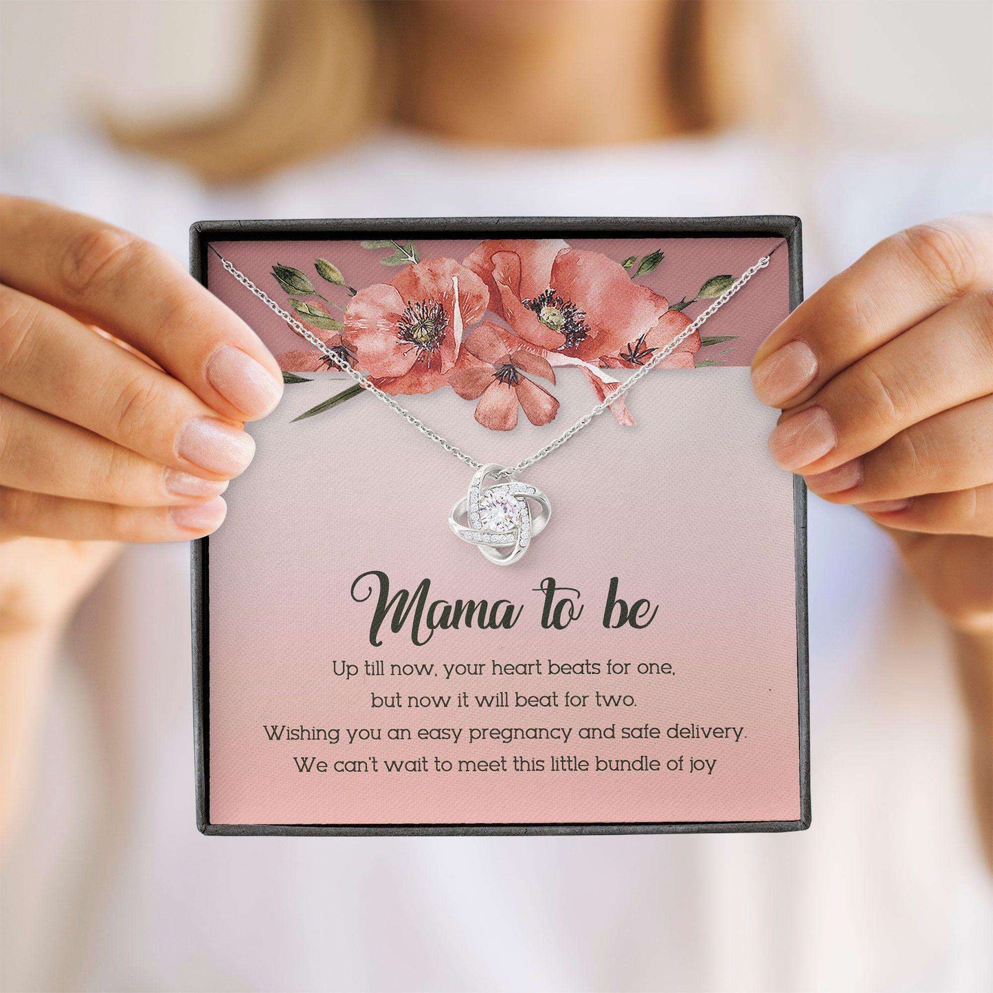 Mom Necklace, Mama Necklace Gift “ Mama To Be Gift Mothers Day Love Knot Necklace Gifts for Mother (Mom) Rakva