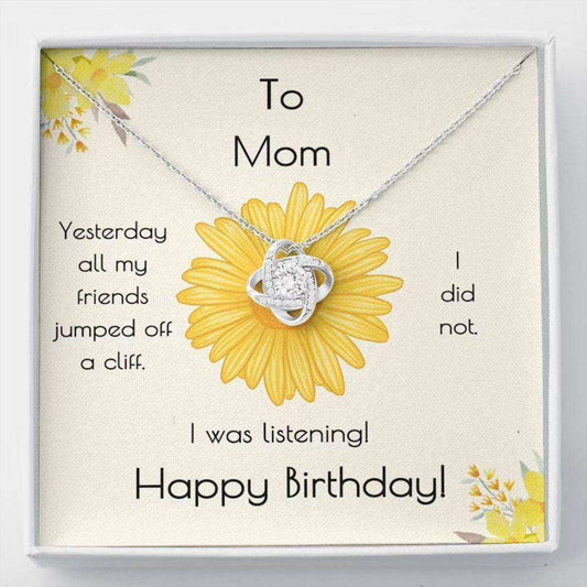 Mom Necklace, Mom Birthday Gift Cliff Dive Love Knot Necklace Gifts for Mother (Mom) Rakva