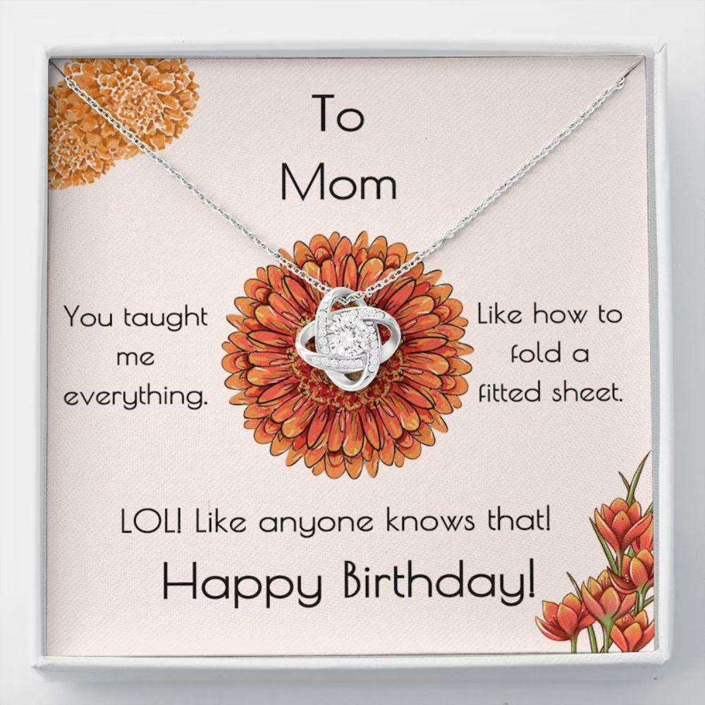 Mom Necklace, Mom Birthday Gift Fitted Sheet Love Knot Necklace Gifts for Mother (Mom) Rakva