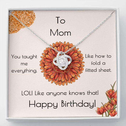 Mom Necklace, Mom Birthday Gift Fitted Sheet Love Knot Necklace Gifts for Mother (Mom) Rakva